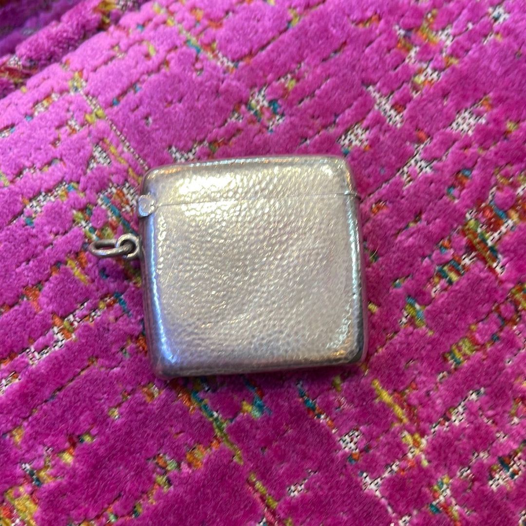 Small Silver Fob Vesta Case - The White Barn Antiques